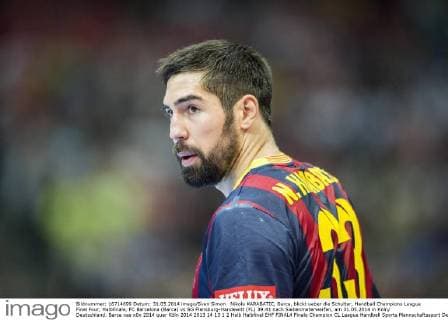 Nikola KARABATIC, Barca, blickt ueber die Schulter, Handball Champions League Final Four, Halbfinale, FC Barcelona (Barca) vs SG Flensburg-Handewitt (FL) 39:41 nach Siebenmeterwerfen, am 31.05.2014 in Köln Deutschland.