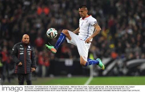 Mittwoch 05.03.2014, Fussball Laenderspiel, DFB, Nationalmannschaft, N11, Saison 2013 2014, Freundschaftsspiel in Stuttgart Deutschland (GER) - Chile Arturo Vidal, Chile DeFodi