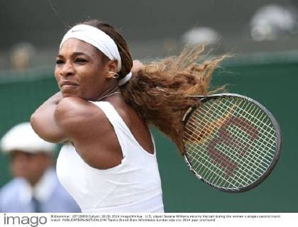 U.S. player Serena Williams returns the ball during the women s singles second round match 