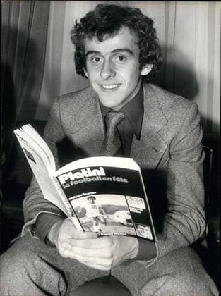 Feb. 01, 1977 - Michel Platini, on of the stars of France s soccer team, signed his book Celebrating Soccer, which was written by Philippe Tournon, last night in Paris.  - ZUMAk09