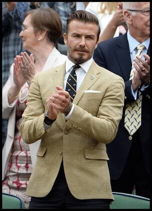 28 06 2014, Wimbledon, London, United Kingdom. David Beckham in the Royal box on Day 6 of the Wimbledon Tennis Championship. AndrewxParsonsx xi-Images  IIM-2540-0008