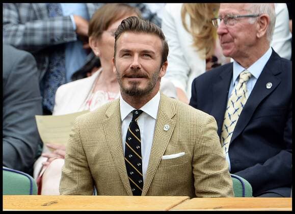 28 06 2014, Wimbledon, London, United Kingdom. David Beckham in the Royal box on Day 6 of the Wimbledon Tennis Championship. AndrewxParsonsx xi-Images  IIM-2540-0013