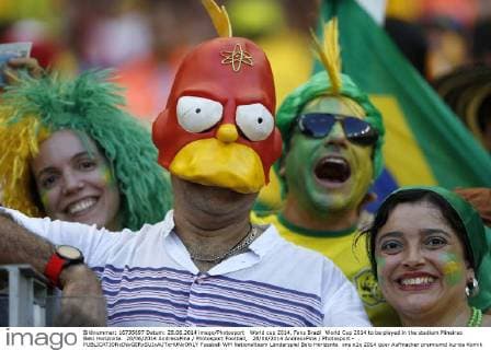 World cup 2014. Fans Brazil World Cup 2014 to be played in the stadium Mineirao Belo Horizonte. 28 06 2014 AndresxPina Photosport Football, 28 06 2014 AndresxPina Photosport - . 