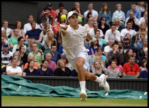 28 06 2014. Wimbledon, London, United Kingdom. Santiago Giraldo on centre court on Day 6 of the Wimbledon Championships. AndrewxParsonsx xi-Images  IIM-2545-0005