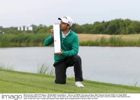 Winner der BMW international Open 2014 Fabrizio Zanotti (PAR) mit Pokal BMW International Open 2014, Golf, Tag 4, Finale, 28.06.2014, EP_CKT
