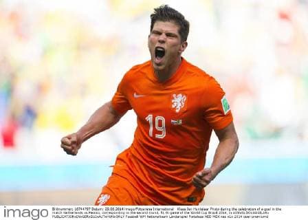 Klaas Jan Huntelaar Photo during the celebration of a goal in the match Netherlands vs Mexico, corresponding to the second round, 51 th game of the World Cup Brazil 2014, in xOSVALDOxAGUILARx 