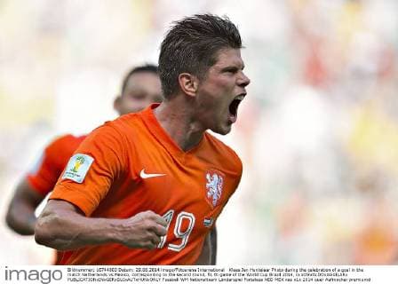 Klaas Jan Huntelaar Photo during the celebration of a goal in the match Netherlands vs Mexico, corresponding to the second round, 51 th game of the World Cup Brazil 2014, in xOSVALDOxAGUILARx 