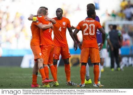 Arjen Robben Picture after the match Netherlands vs Mexico, corresponding to the second round, 51 th game of the World Cup Brazil 2014, in xOSVALDOxAGUILARx 