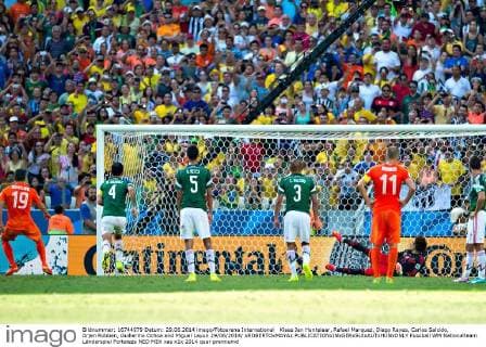 Klaas Jan Huntelaar, Rafael Marquez, Diego Reyes, Carlos Salcido, Arjen Robben, Guillermo Ochoa and Miguel Layun 29 06 2014 xROBERTOxMAYAx 