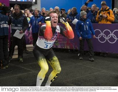 LOCH Felix Team BRD Olympiasieger Olympische Winterspiele Sochi 2014 Rodeln Finale Maenner am 09.Februar 2014 in Sochi 