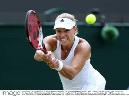 Wimbledon Championships 2014, AELTC,London, ITF Grand Slam Tennis Tournament, Angelique Kerber (GER),Aktion,Einzelbild, Halbkoerper,Querformat,