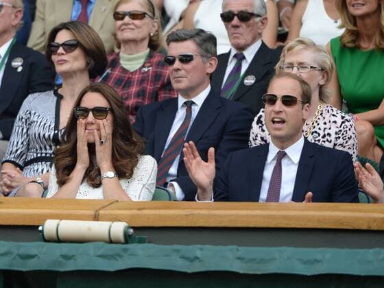 Prince William and Kate. The Duke and Duchess of Cambridge watch the Quarter Finals on centre court in the Royal box at Wimbledon. AndrewxParsonsx xi-Images  IIM-2566-0041