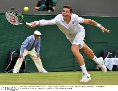 Milos Raonic on Court 1 