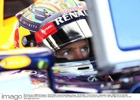 04.07.2014 - Free Practice 1, Sebastian Vettel (GER) Infiniti Red Bull Racing RB10 British Grand Prix, Silverstone 03-06 July 2014 
