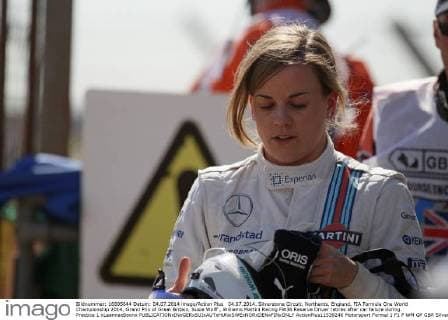 04.07.2014. Silverstone Circuit, Northants, England. FIA Formula One World Championship 2014, Grand Prix of Great Britain, Susie Wolff , Williams Martini Racing FW36 Reserve Driver retires after car failure during Practice 1 xLeannexBoonx  ActionPlus11539246