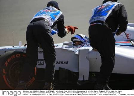 04.07.2014. Silverstone Circuit, Northants, England. FIA Formula One World Championship 2014, Grand Prix of Great Britain, Susie Wolff , Williams Martini Racing FW36 Reserve Driver retires after car failure during Practice 1 xLeannexBoonx  ActionPlus11539251