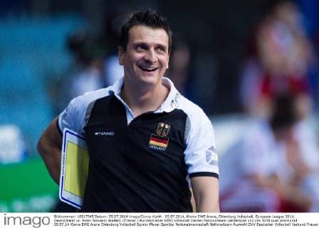 05.07.2014, Kleine EWE Arena, Oldenburg Volleyball, European League 2014, Deutschland vs. Polen Giovanni Guidetti (Trainer Bundestrainer GER)