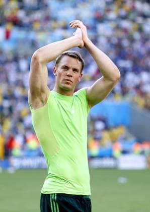 NEUER Manuel Torwart Team Deutschland jubelt nach dem Abpfiff FIFA Fussball Weltmeisterschaften 2014 in Brasilien Viertelfinale Frankreich - Deutschland 0:1 am 04.Juli 2014 in Rio de Janeiro 