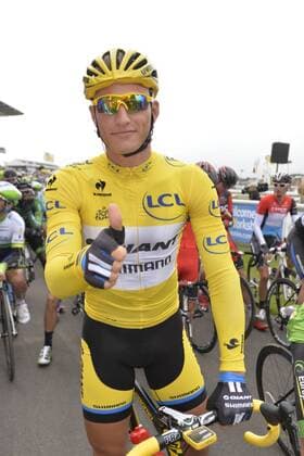 20140706 - YORK, UNITED KINGDOM: German Marcel Kittel of Team Giant-Shimano pictured wearing the yellow jersey at the start of the second stage of the 101st edition of the Tour de France cycling race, 201 km from York to Sheffield, United Kingdom on Sunday 06 July 2014. ERICxLALMAND  Aufmacher premiumd 2088
