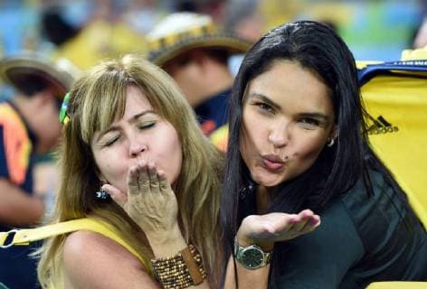 Fans, JUNE 28, 2014 - Football Soccer : Brazil Fans blow kisses after the FIFA World Cup 2014 Round of 16 match at Estadio do Maracana in Rio de Janeiro. Noxthirdxpartyxsales  ( lwla000954)
