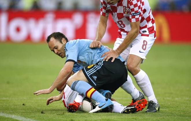 INIESTA Andres Team Spanien UEFA Fussball Europameisterschaften 2012 in Polen und der Ukraine Spiel Nr.21 Kroatien-Spanien 0 : 1 am 18.Juni in Danzig in Polen 