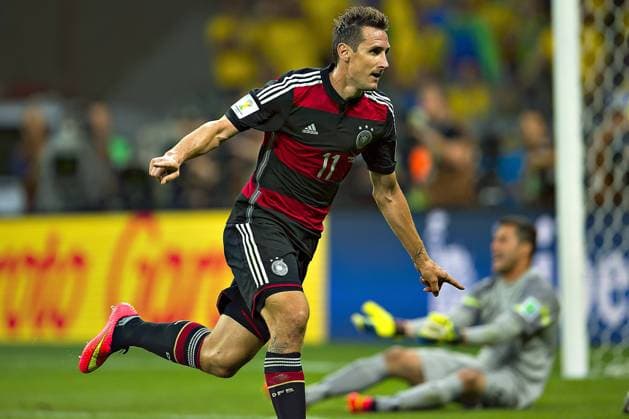 31080714DDI_BRA_GER_KLOSE World Cup Brazil 2014 Celebrating a goal from Miroslav Klose 08 07 2014 xOSVALDOxAGUILARx 