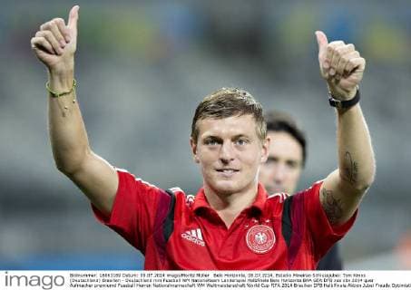 Belo Horizonte, 08.07.2014, Estadio Mineirao Schlussjubel: Toni Kroos (Deutschland) Brasilien - Deutschland mm