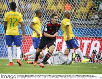 KLOSE Miroslav Team Deutschland FIFA Fussball Weltmeisterschaften 2014 in Brasilien Halbfinale Brasilien-Deutschland 1 : 7 am 08.Juli 2014 in Belo Horizonte 