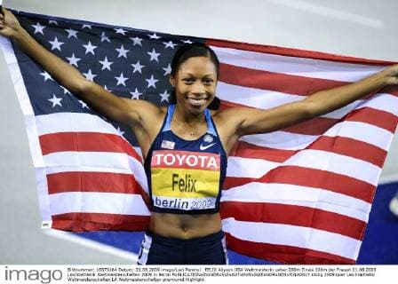 FELIX Allyson USA Weltmeisterin ueber 200m Finale 200m der Frauen 21.08.2009 Leichtathletik Weltmeisterschaften 2009 in Berlin 
