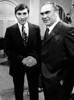 Eddy Merckx (li., Belgien) und Max Schmeling (BR Deutschland)