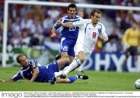 POBORSKI Karel Team Tschechien Halbfinale 1 2 Finale Griechenland - Tschechien 1: 0 in Portugal. Fussball Aktion. UEFA Fussball Europameisterschaften 2004 in Portugal Copyright 