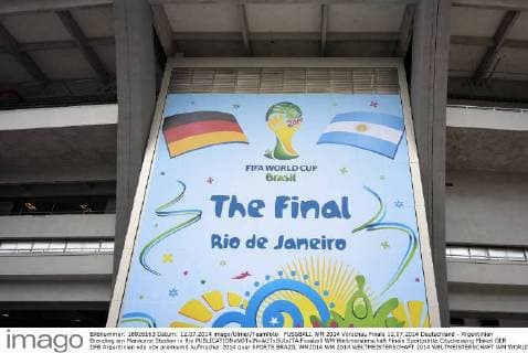 FUSSBALL WM 2014 Vorschau Finale 12.07.2014 Deutschland - Argentinien Branding am Maracana Stadion in Rio