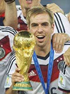 Philipp Lahm (GER) with world cup trophy during the final of the FIFA World Cup 2014 on July 13, 2014 at the Maracana stadium in Rio de Janeiro. Germany FIFA World Cup final 2013 2014 xVIxxIVx 2452752