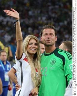 Rio de Janeiro, FIFA, Fussball Männer, Fussball Welltmeisterschaften 2014, FIFA world cup 2014 ,Final, Finale, Deutschland vs Argentinien , Germany vs Argentina 13.07.2014, Estadio Maracana, Rio de Janeiro, Roman Weidenfeller mit Freundin Lisa Rossenbach