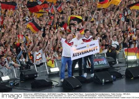 Manager Patrik Meyer - Ausverkaufte Commerzbankarena , Public Viewing , WM 2014, Finale, Fussball Weltmeisterschaft 2014, Deutschland , 13.7.2014 , EP_rrz