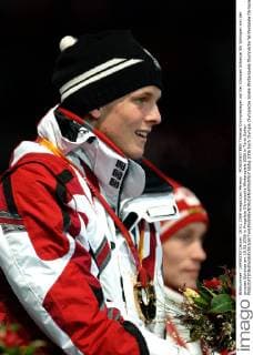MORGENSTERN Thomas Olympiasieger auf der Grossen Schanze Ski Springen von der grossen Schanze am 18.02.2006 in Pragelato Olympische Winterspiele 2006 in Turin Italien 