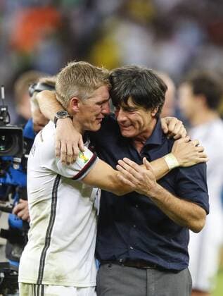 Bastian SCHWEINSTEIGER, DFB 7 DFB Bundestrainer Joachim Jogi LÖW, ,weinen, Traenen weint Jubel Freudentraenen DEUTSCHLAND - ARGENTINIEN 1-0 n.V. FIFA Fussball WM FINALE Weltmeisterschaft am 13.07.2014 im Maracana Stadion von Rio de Janeiro