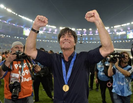 13.07.2014, Fussball WM 2014 - Finale: Deutschland - Argentinien in Rio de Janeiro, Maracana Stadion. Bundestrainer Joachim Löw (Deutschland) jubelt 