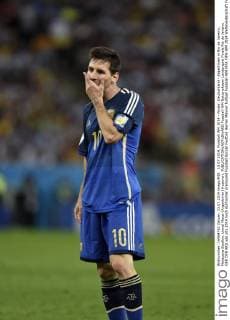 13.07.2014, Fussball WM 2014 - Finale: Deutschland - Argentinien in Rio de Janeiro, Maracana Stadion. Lionel Messi (Argentinien) frustriert. 