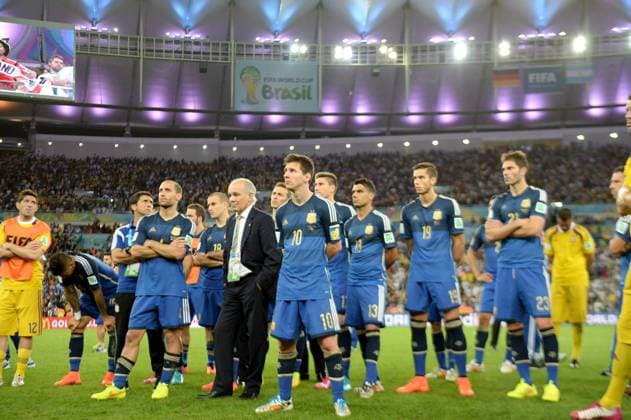 Argentina team group (ARG), JULY 13, 2014 - Football Soccer : Lionel Messi of Argentina looks dejected after the FIFA World Cup Brazil 2014 Final match between Germany 1-0 Argentina at Estadio do Maracana in Rio De Janeiro, Brazil. Noxthirdxpartyxsales  ( uzdb007128)