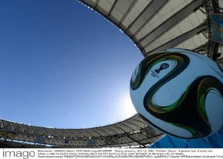 1 Jahr bis WM 2022: Historie, Stadien und Architektur Closing ceremony, JULY 13, 2014 - Football Soccer : A general view. A match ball balloon is seen during the closing ceremony before the FIFA World Cup Final match at Estadio do Maracana in Rio De Janeiro,. Noxthirdxpartyxsales  (uzdb007127)