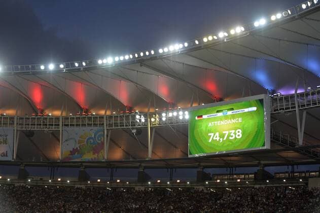 13.07.2014, Fussball WM 2014 - Finale: Deutschland - Argentinien in Rio de Janeiro, Maracana Stadion. Die offizielle Zuschauerzahl von 74738 Zuschauer. 