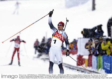 GREIS Michael GER Olympiasieger Biathlon Massenstart der Maenner am 25.02.2006 in Cesana Olympische Winterspiele 2006 in Turin Italien 