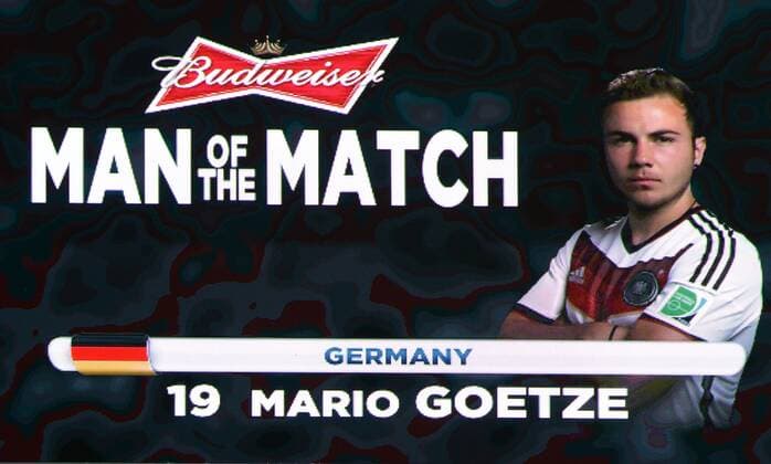 Mario Götze (GER), JULY 13, 2014 - Football Soccer : Mario Götze of Germany is named the Man of the Match after the FIFA World Cup 2014 Final match between Germany 1-0 Argentina at Estadio do Maracana in Rio De Janeiro.. Noxthirdxpartyxsales  ( 97360489)