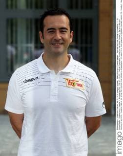 Pablo Garcia Torwarttrainer Portrait Portraet Porträt Einzelbild 1. FC Union Berlin Fototermin zweite 2. Bundesliga DFL 16.07.2014 Fußball Fussball Stadion an der Alten Försterei Berlin Herren Saison 2014 2015