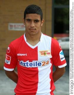 Abdallah Gooma Portrait Portraet Porträt Einzelbild 1. FC Union Berlin Fototermin zweite 2. Bundesliga DFL 16.07.2014 Fußball Fussball Stadion an der Alten Försterei Berlin Herren Saison 2014 2015