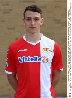 Oliver Oschkenat Portrait Portraet Porträt Einzelbild 1. FC Union Berlin Fototermin zweite 2. Bundesliga DFL 16.07.2014 Fußball Fussball Stadion an der Alten Försterei Berlin Herren Saison 2014 2015