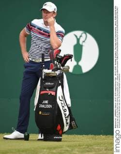 16.07.2014. Hoylake, England. The Open Golf Championship. Jamie DONALDSON WAL waits to tee off on the first hole during his practice round. xStephenxBartholomewx  ActionPlus11542066