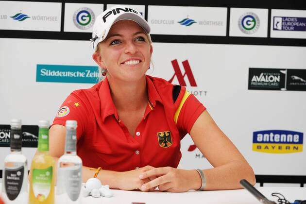 Sophia Popov (GER) spielt ihr erstes Profiturnier und liegt aktuell auf Rang 3 Ladies German Open, Golf,Damen, Prötten, 18.07.2014, EP_BSR