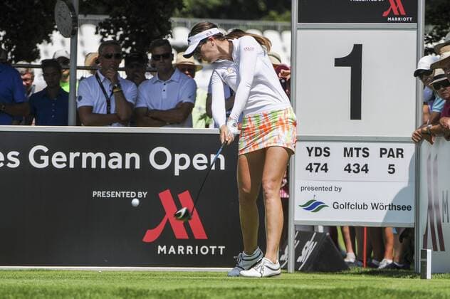 Sandra Gal aus Deutschlang beim Abschlag Ladies German Open, Golf,Damen, Prötten, 18.07.2014 EP_BSR
